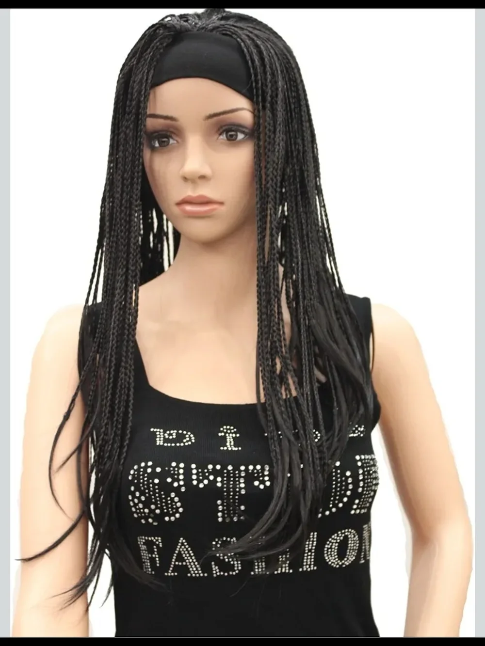 Braided Wig Afro Long Synthetic Fully Hand Tied Twist Braided Wigs Natural black